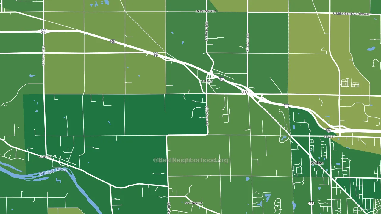 Marne, MI block-group voter-turnout map