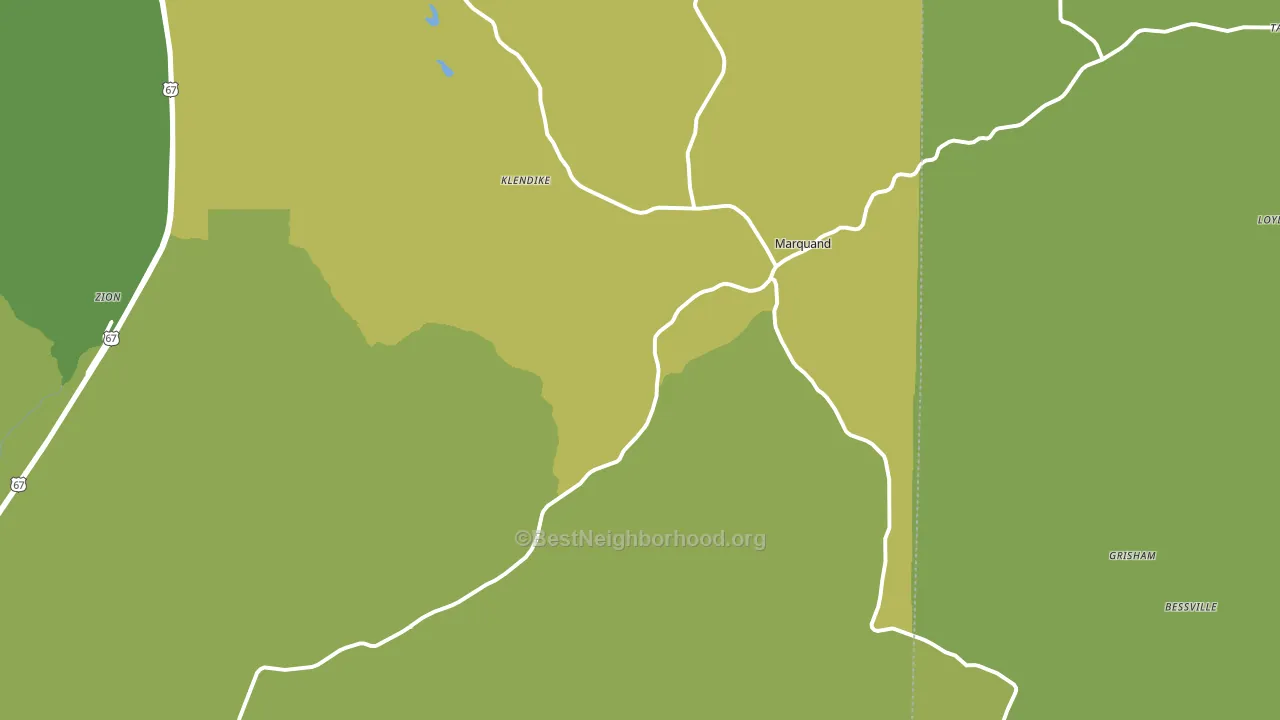 Marquand, MO block-group voter-turnout map
