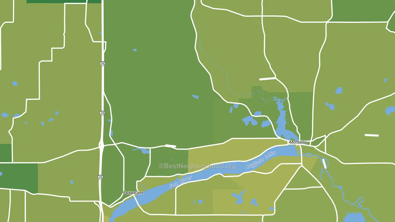 Marquette County, WI block-group voter-turnout map