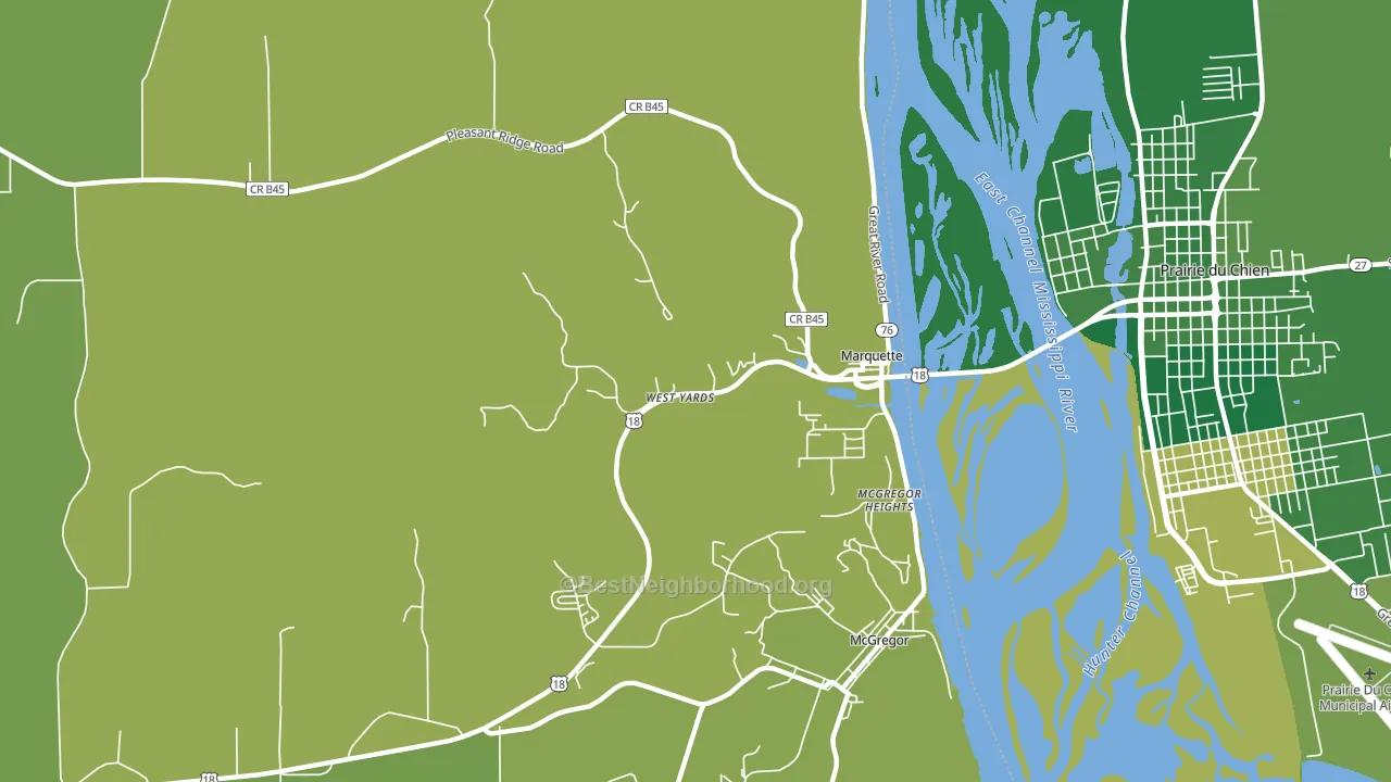 Marquette, IA block-group voter-turnout map