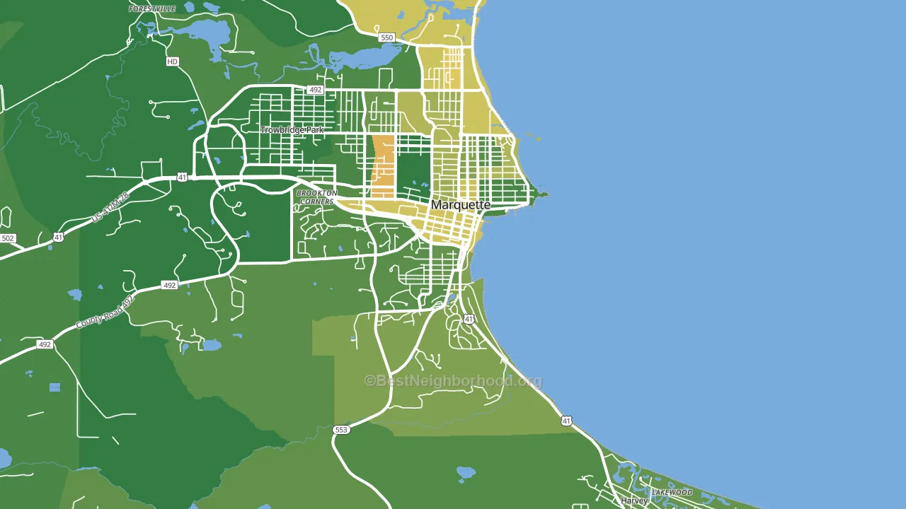 Marquette, MI block-group voter-turnout map