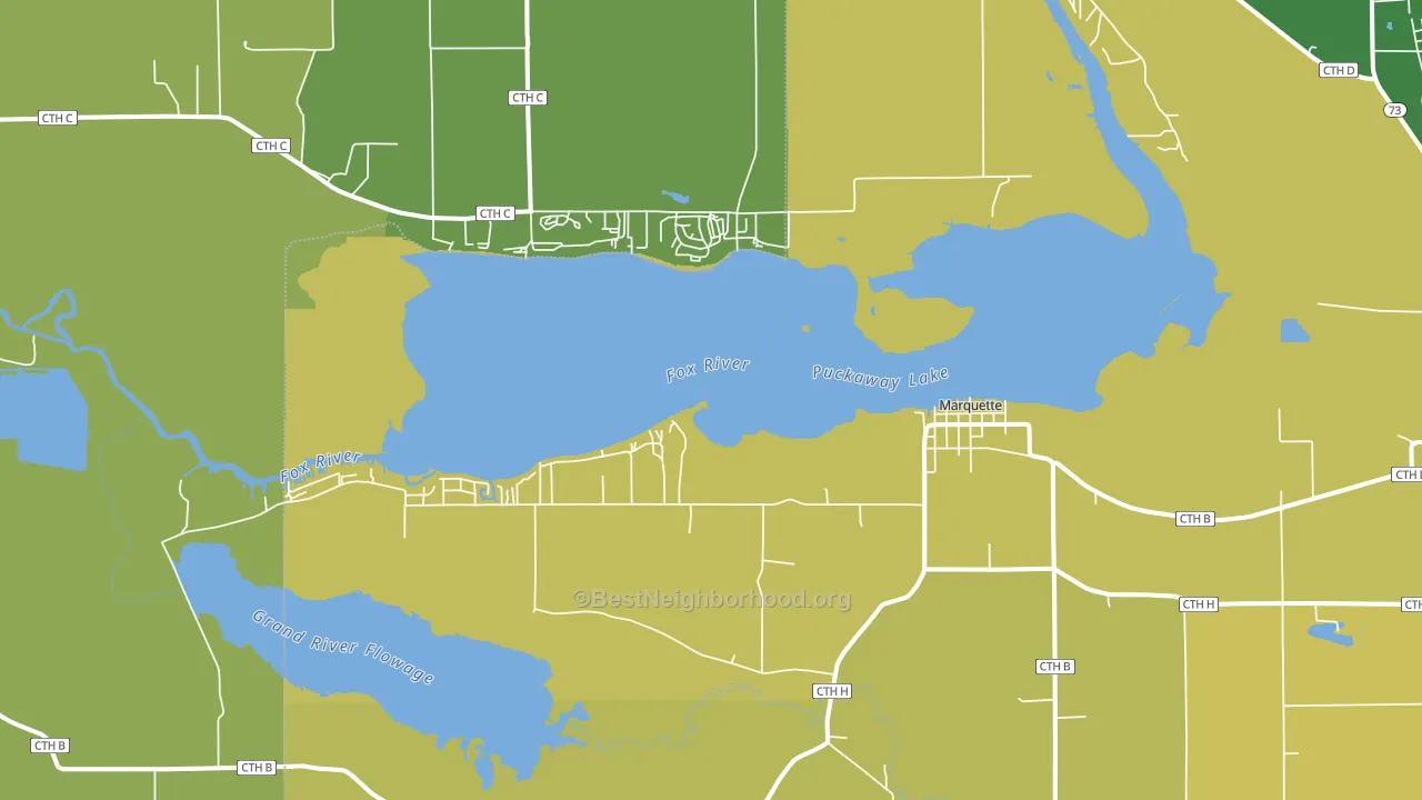 Marquette, WI block-group voter-turnout map