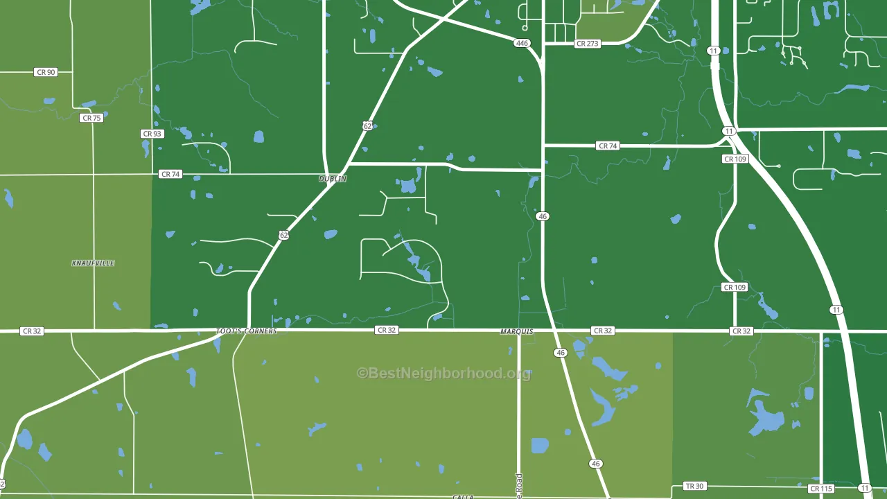 Marquis, OH block-group voter-turnout map