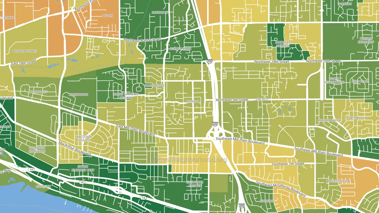 Marrion, Vancouver, WA block-group voter-turnout map