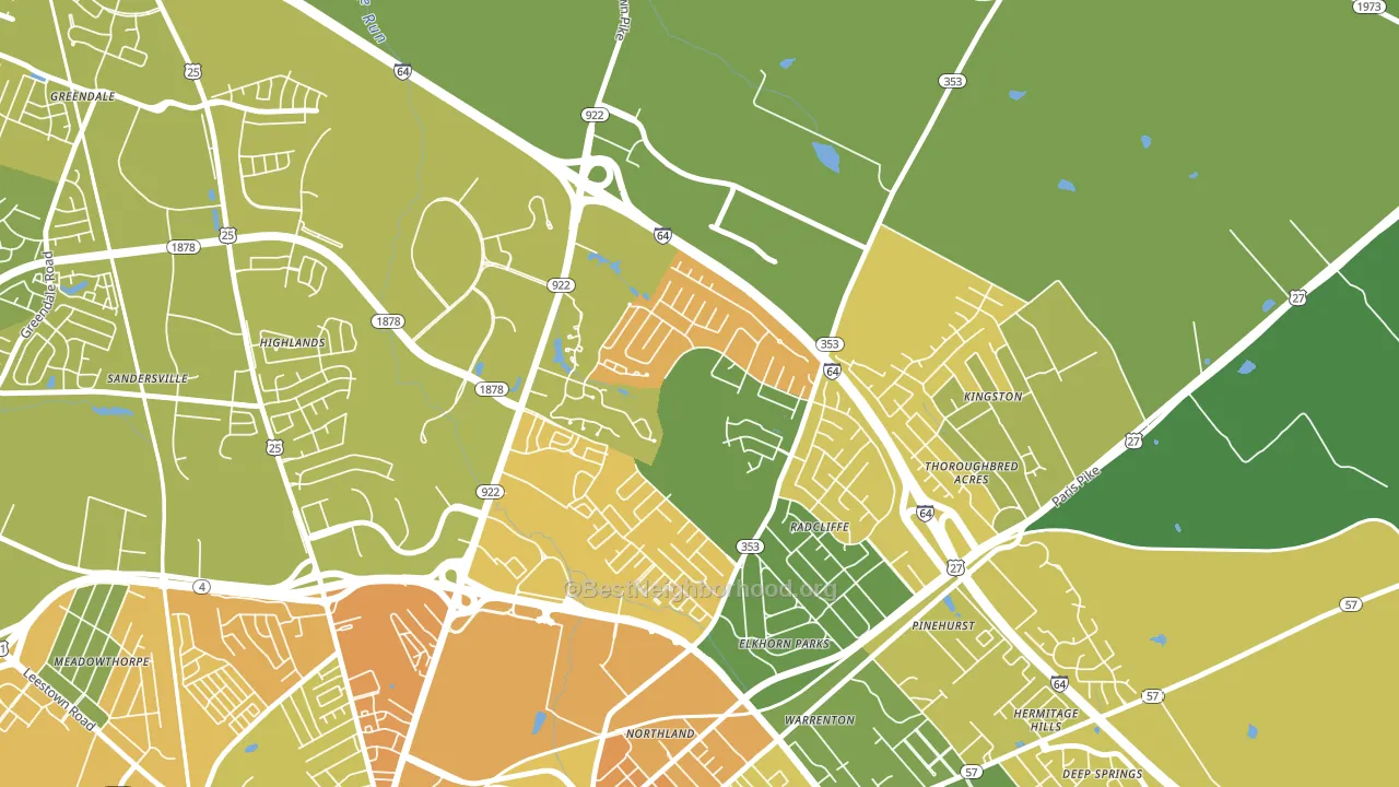 Marriott's Griffin Gate Golf Culb, Lexington, KY block-group voter-turnout map