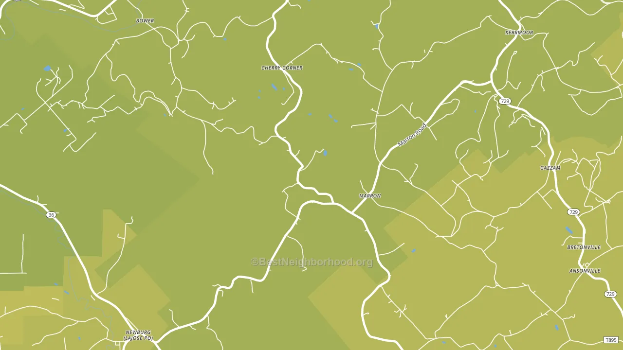 Marron, PA block-group voter-turnout map