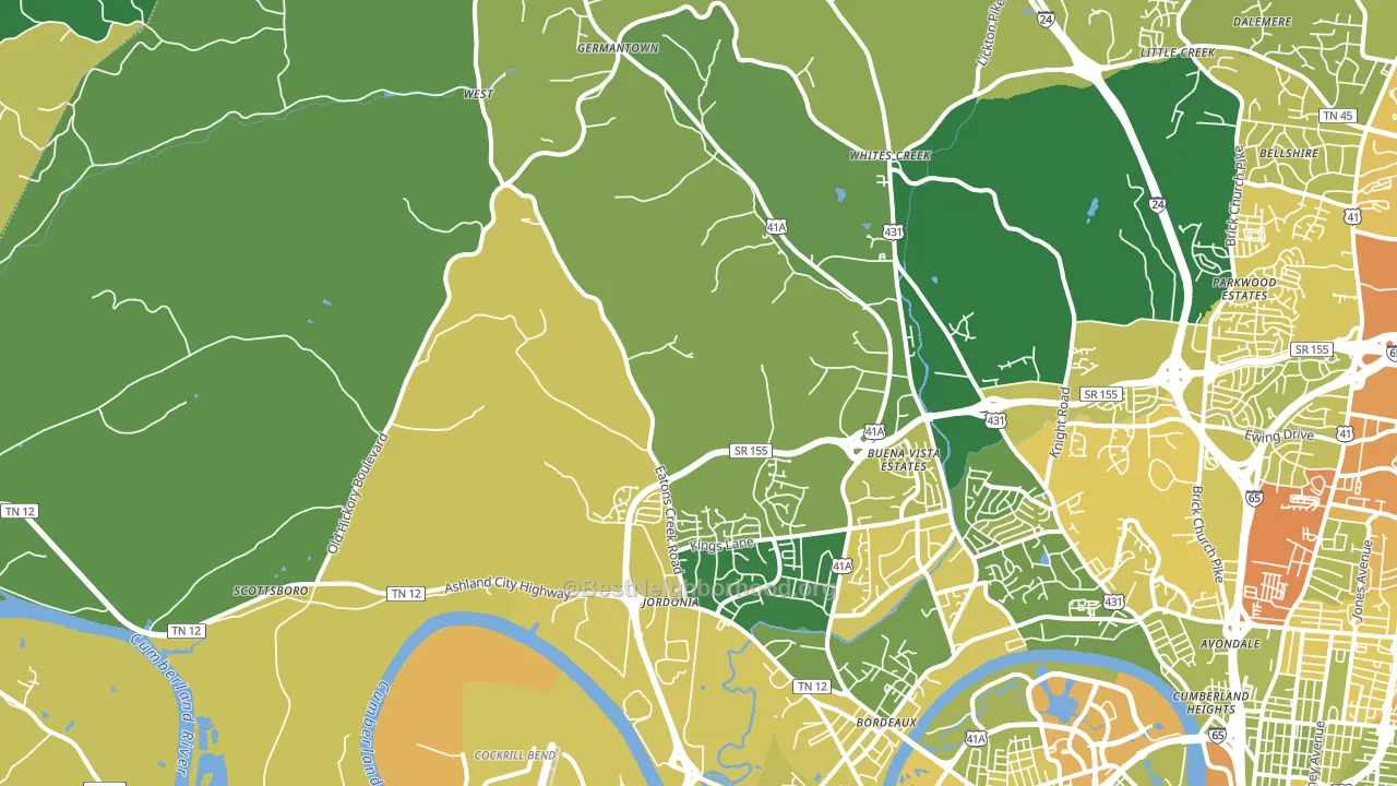 Marrowbone, Nashville, TN block-group voter-turnout map