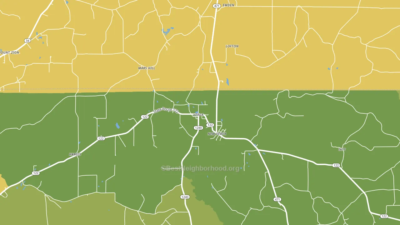 Mars Hill, LA block-group voter-turnout map