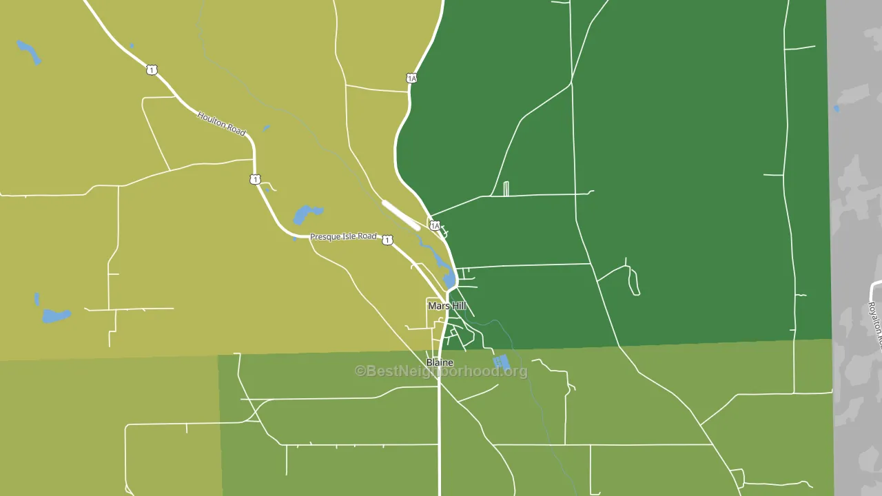 Mars Hill, ME block-group voter-turnout map