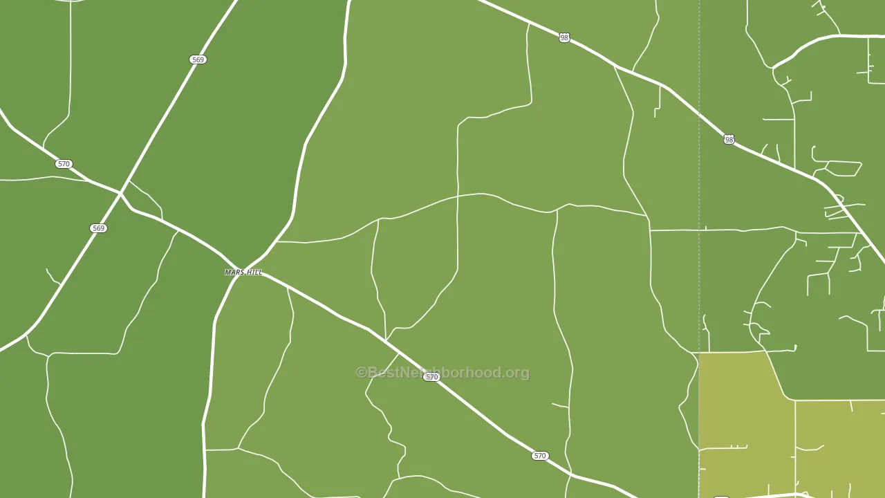 Mars Hill, MS block-group voter-turnout map