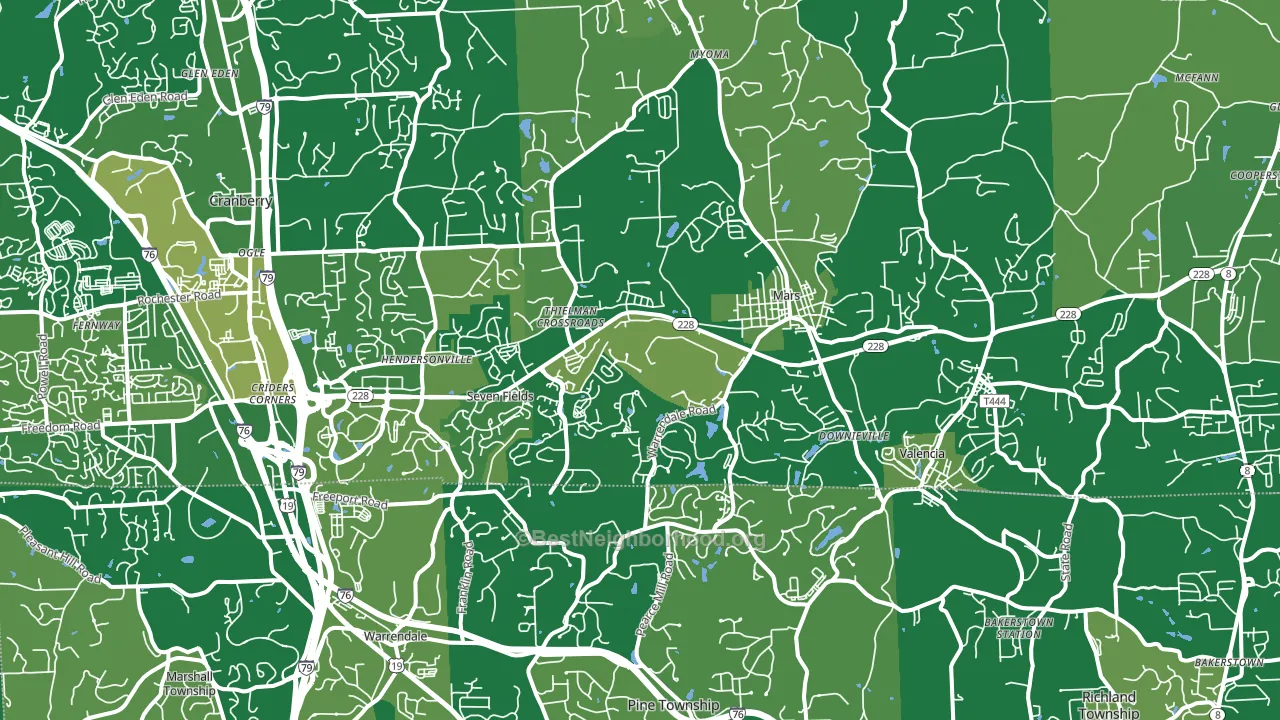 Mars, PA block-group voter-turnout map