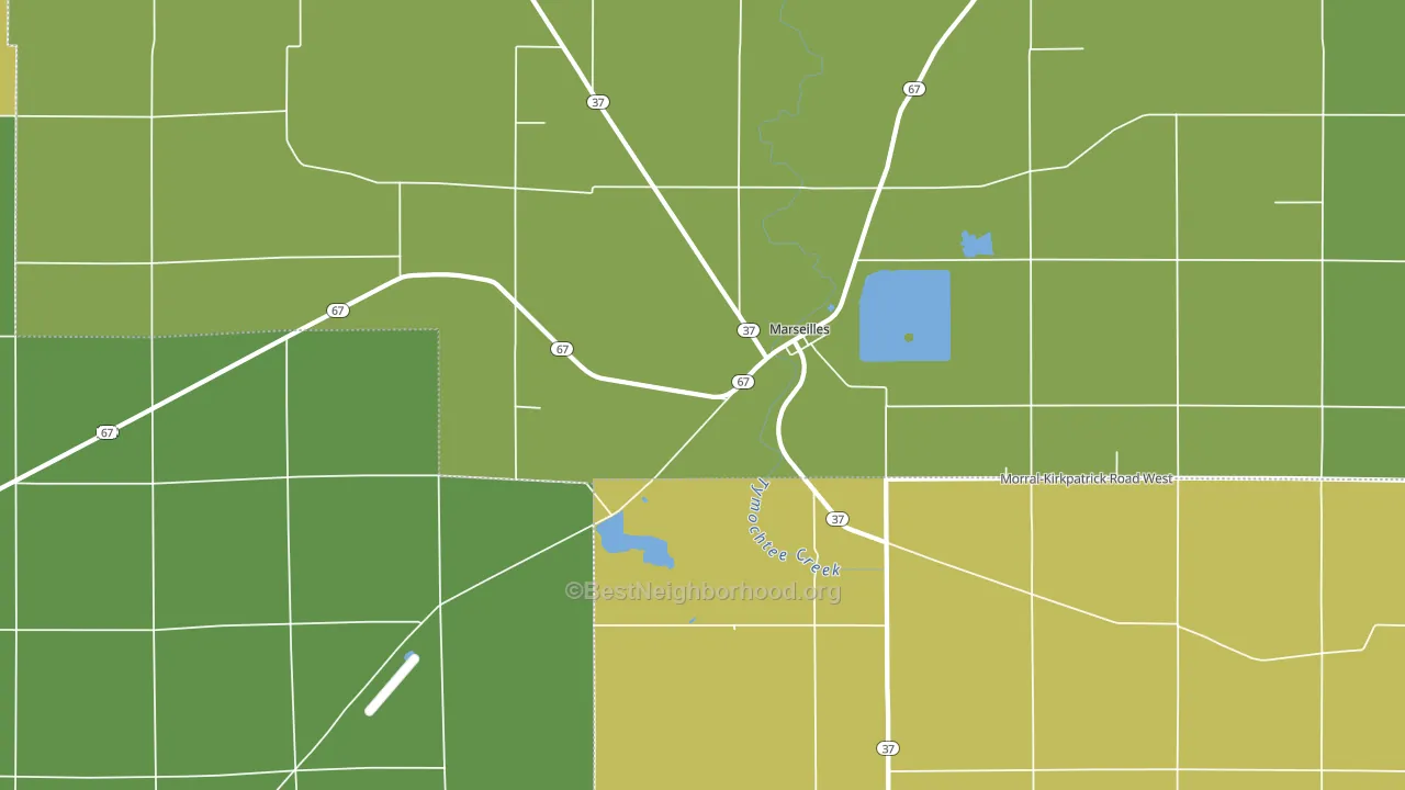 Marseilles, OH block-group voter-turnout map