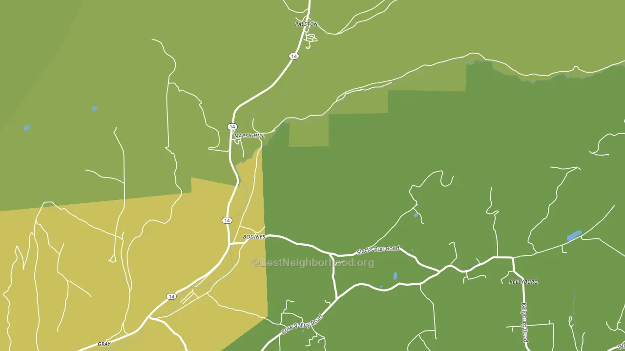 Marsh Hill, PA block-group voter-turnout map