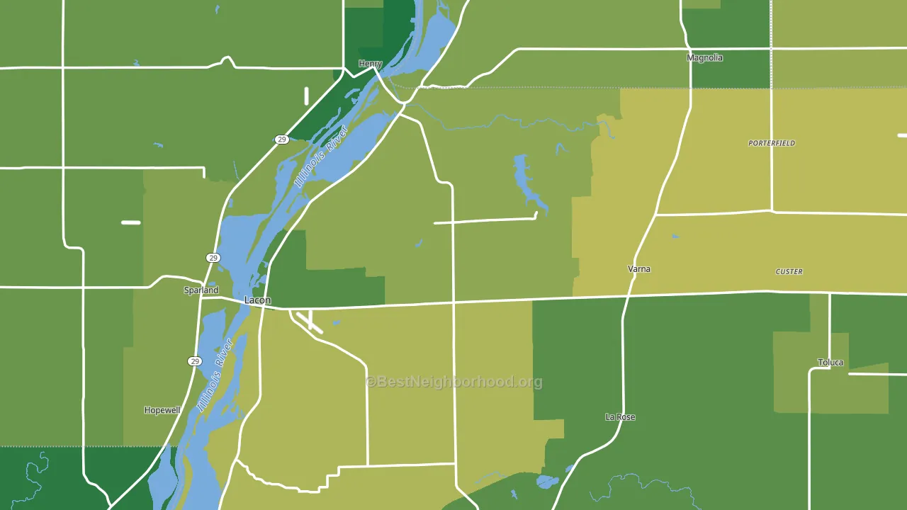 Marshall County, IL block-group voter-turnout map