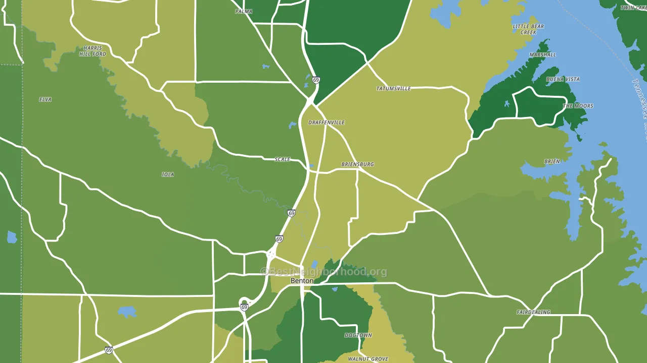 Marshall County, KY block-group voter-turnout map