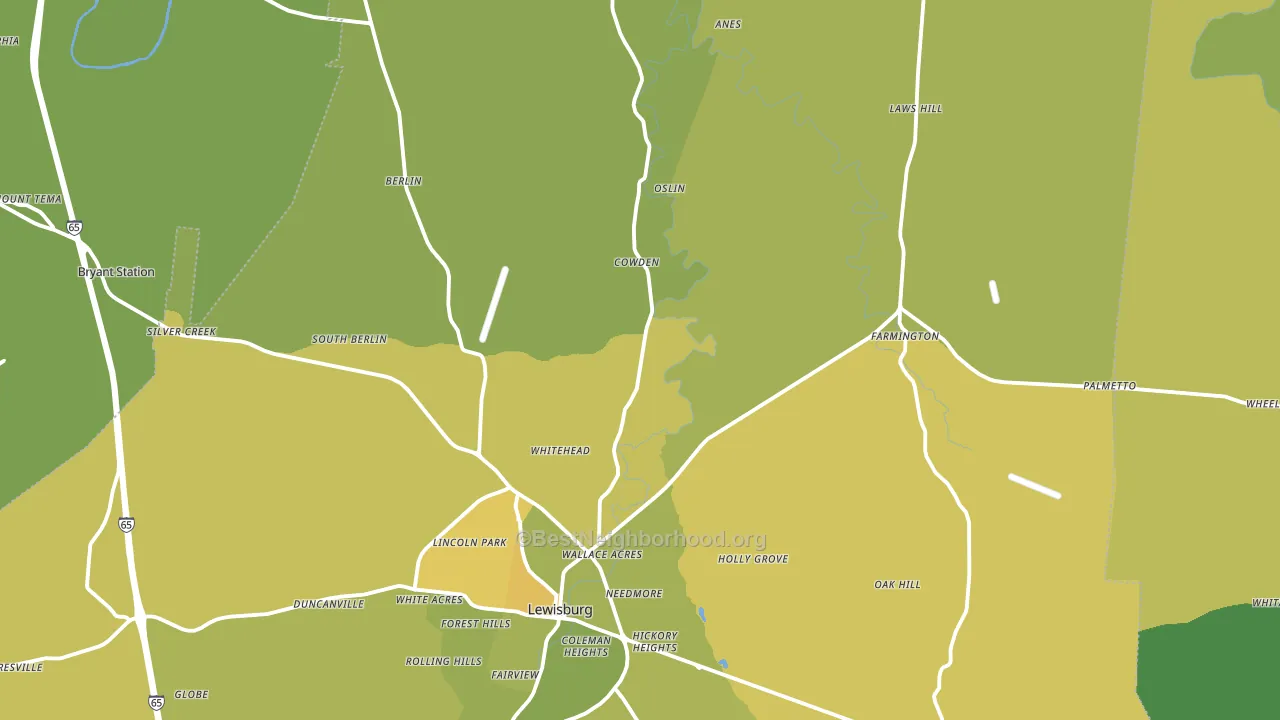 Marshall County, TN block-group voter-turnout map