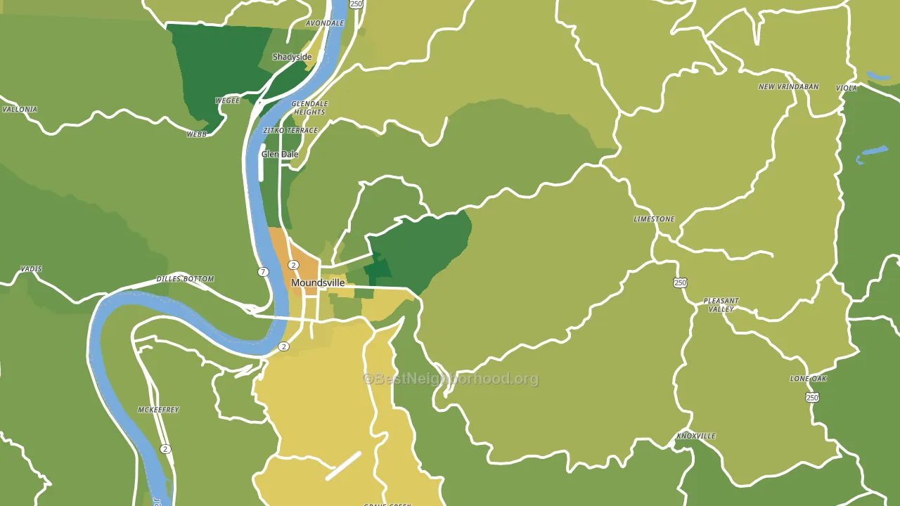 Marshall County, WV block-group voter-turnout map