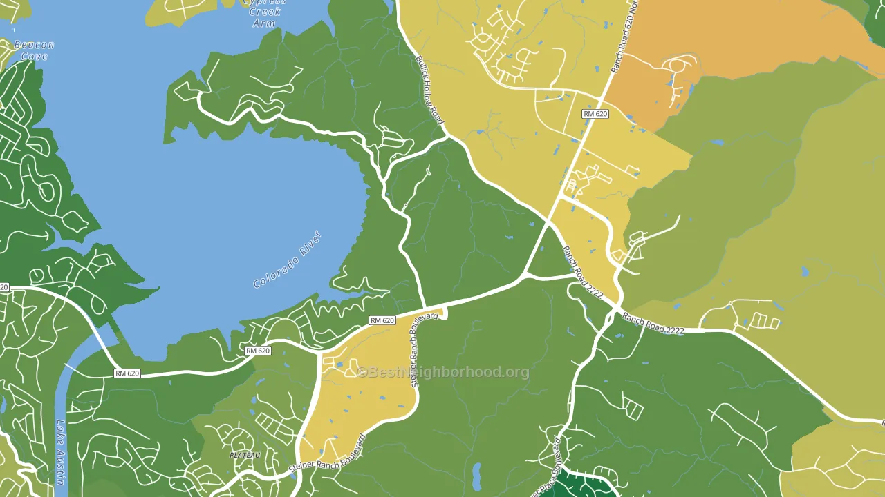Marshall Ford, TX block-group voter-turnout map