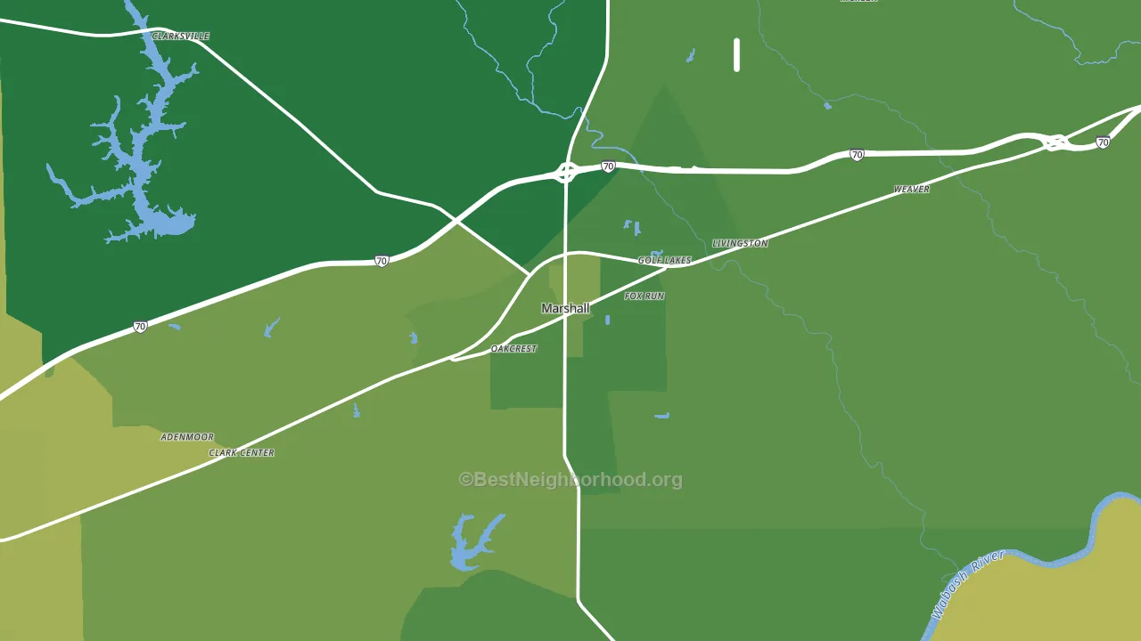 Marshall, IL block-group voter-turnout map