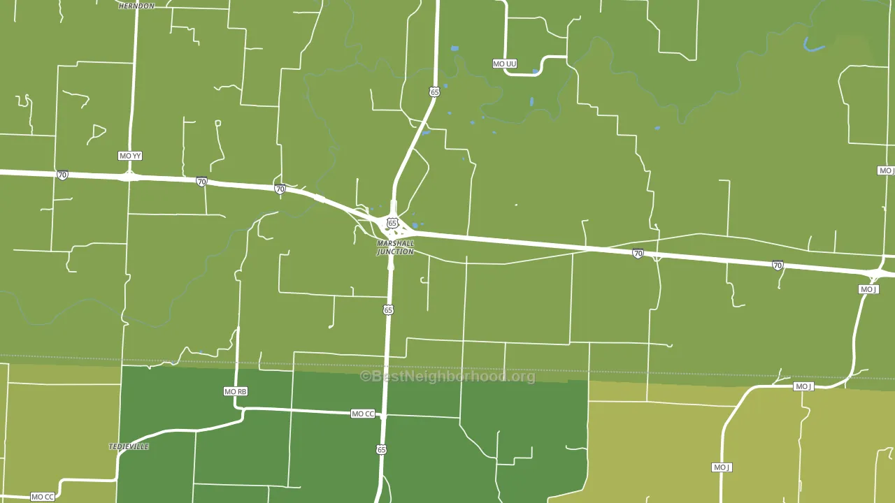 Marshall Junction, MO block-group voter-turnout map