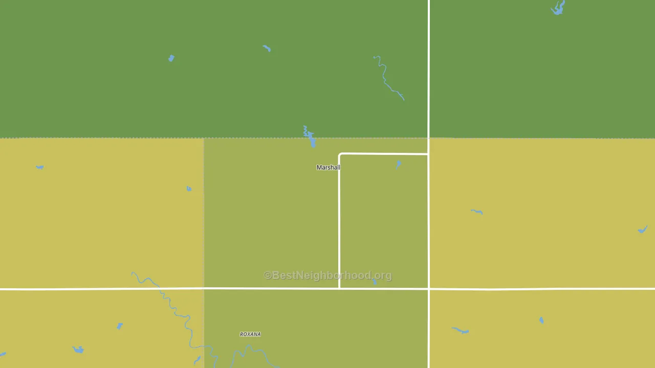 Marshall, OK block-group voter-turnout map