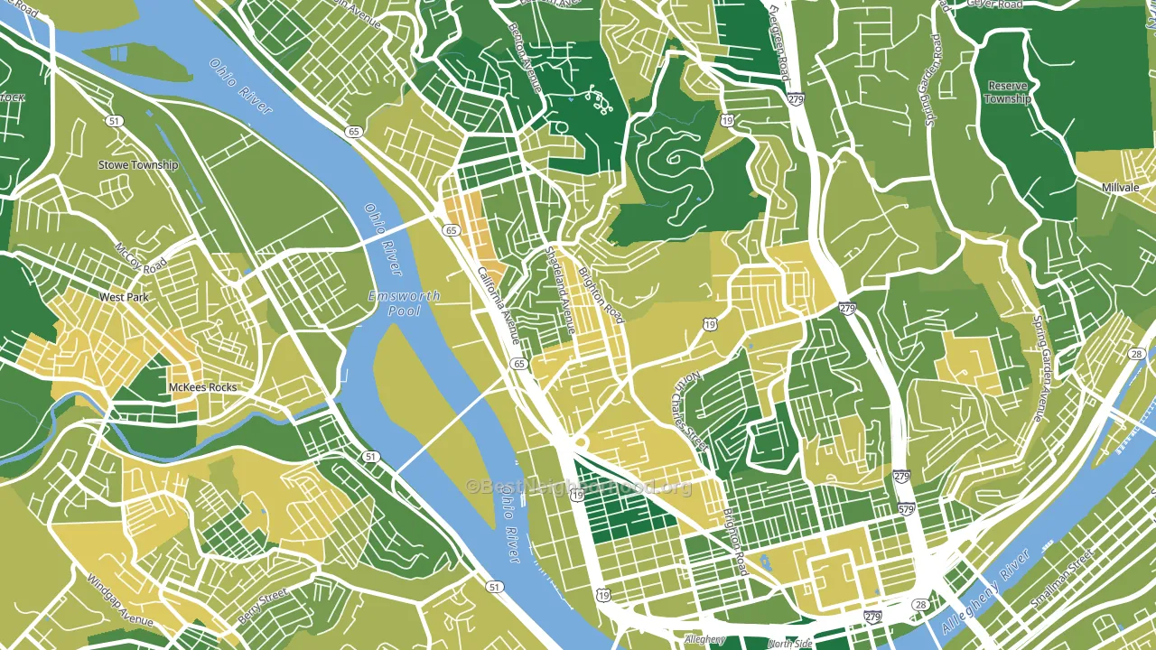 Marshall-Shadeland, Pittsburgh, PA block-group voter-turnout map