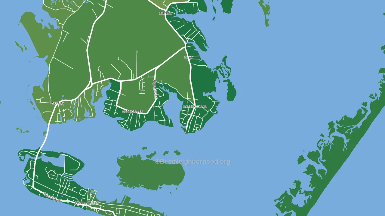 Marshallberg, NC block-group voter-turnout map