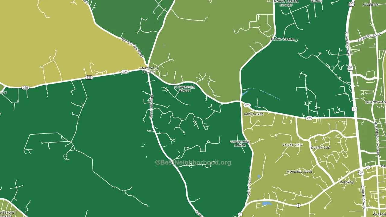 Marshalls Corner, MD block-group voter-turnout map