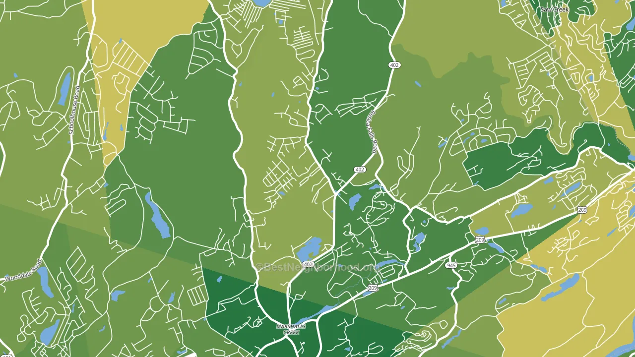 Marshalls Creek, PA block-group voter-turnout map