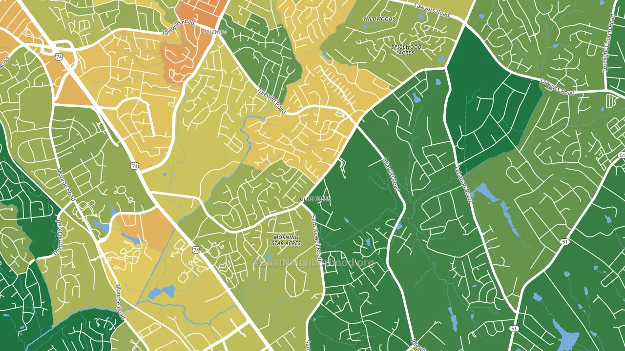 Marshbrooke, Matthews, NC block-group voter-turnout map