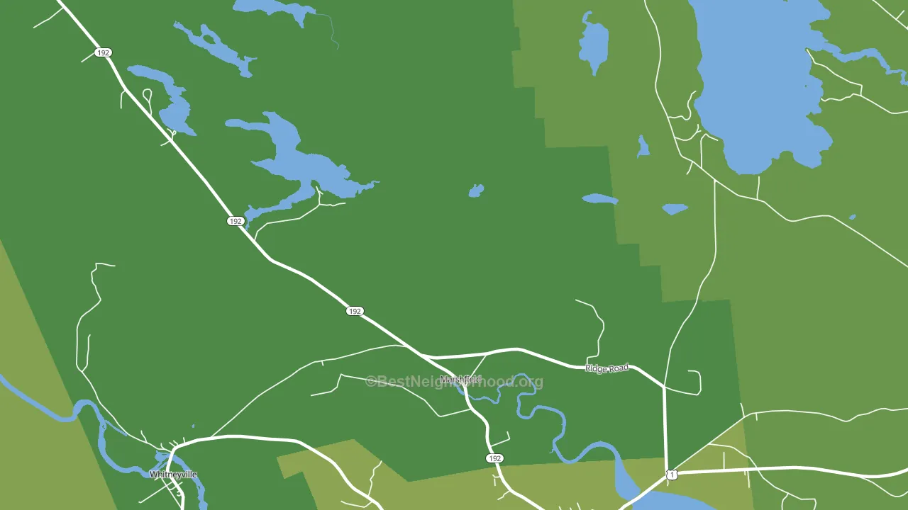 Marshfield, ME block-group voter-turnout map