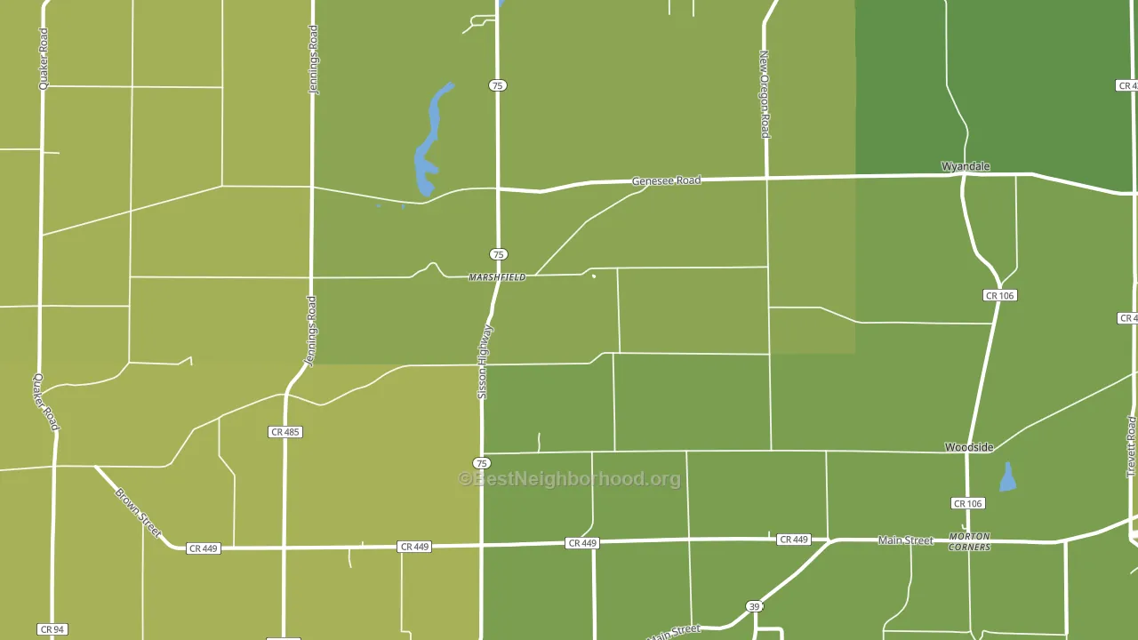 Marshfield, NY block-group voter-turnout map