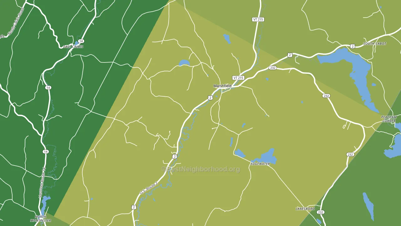 Marshfield, VT block-group voter-turnout map