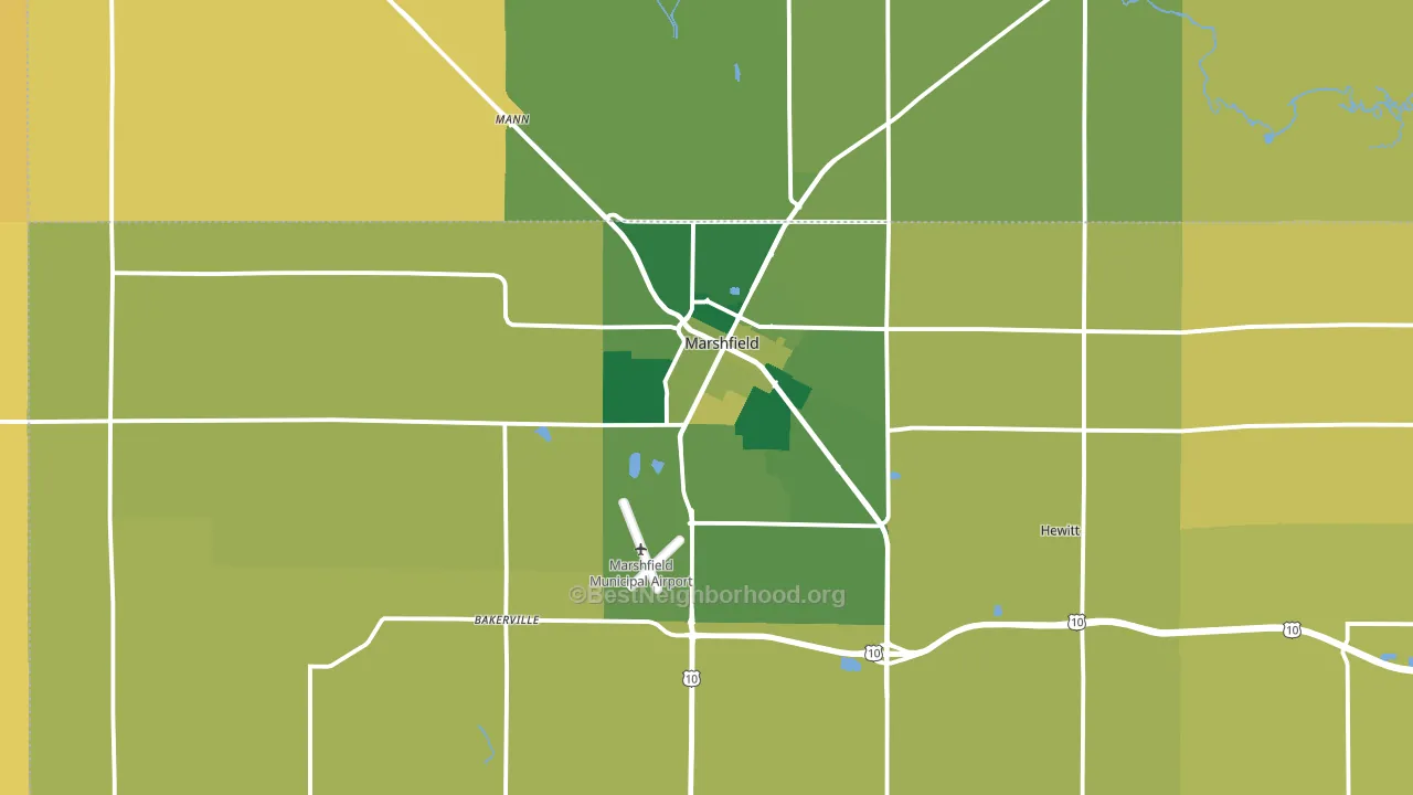 Marshfield, WI block-group voter-turnout map