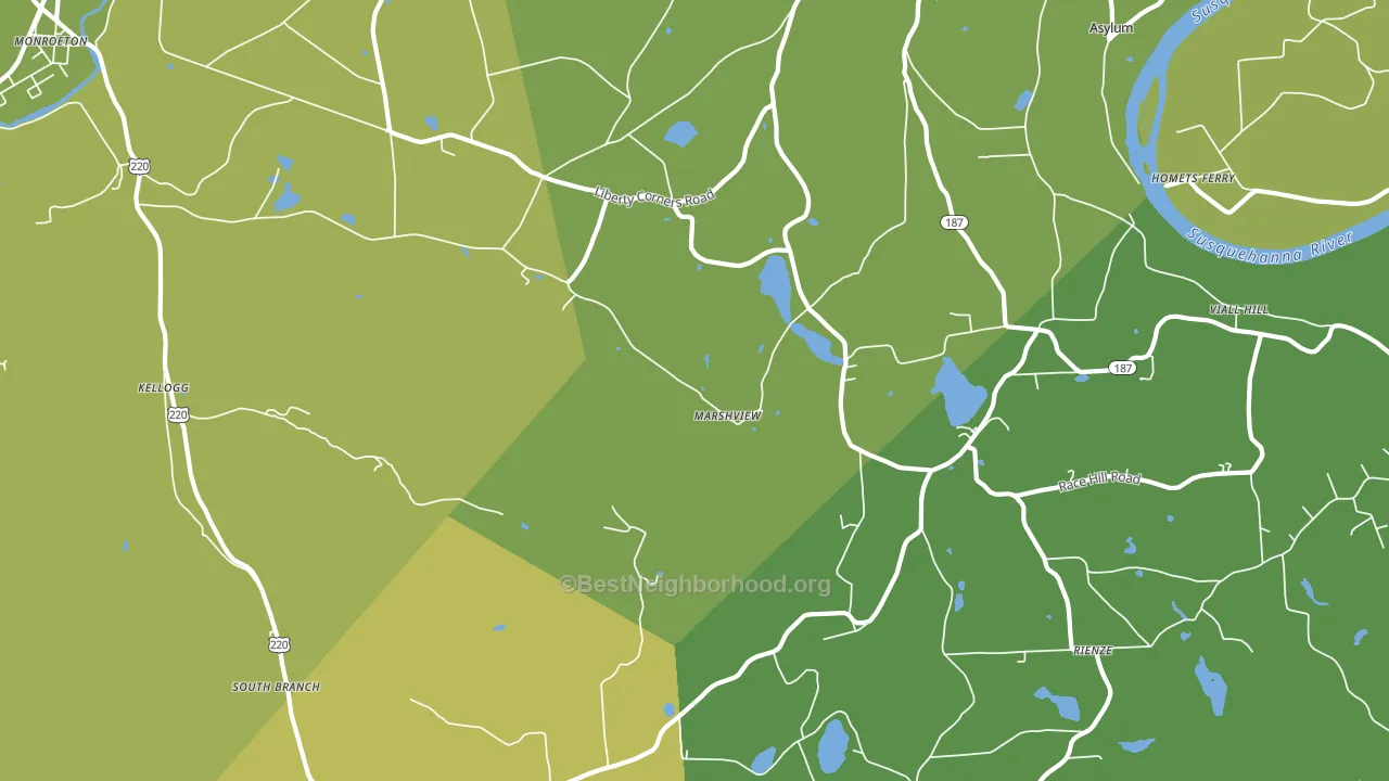Marshview, PA block-group voter-turnout map