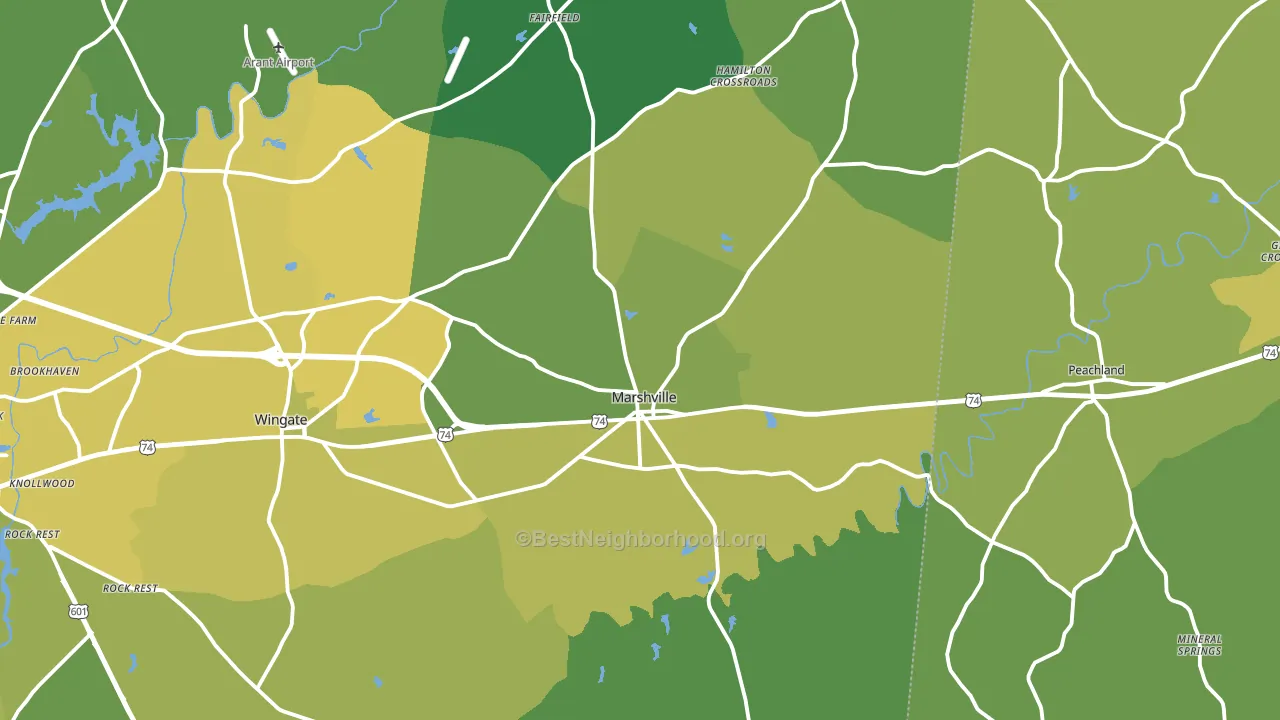 Marshville, NC block-group voter-turnout map