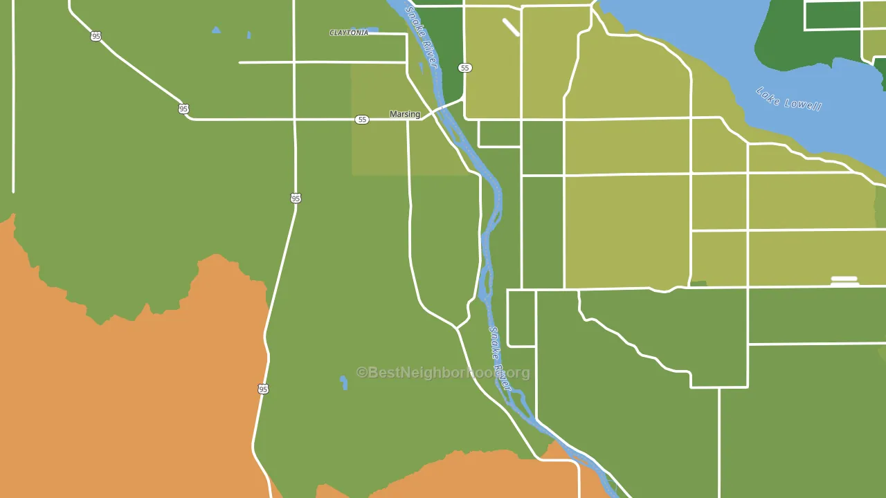 Marsing, ID block-group voter-turnout map