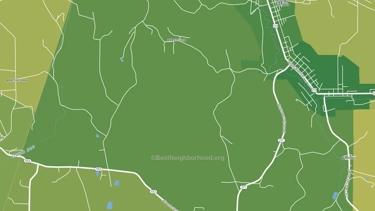 Marsteller, PA block-group voter-turnout map
