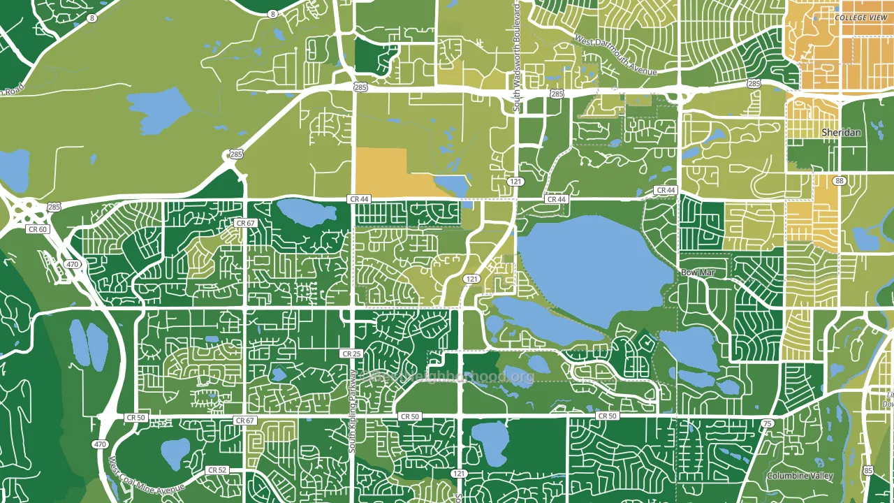 Marston, Littleton, CO block-group voter-turnout map
