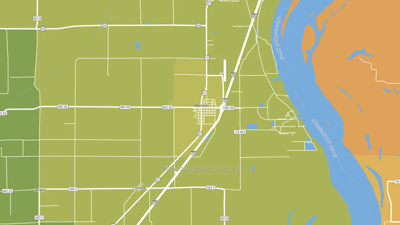 Marston, MO block-group voter-turnout map