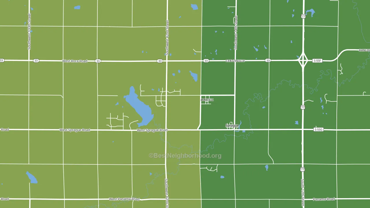 Martell, NE block-group voter-turnout map