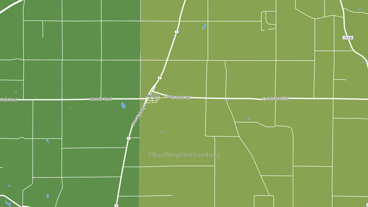 Martelle, IA block-group voter-turnout map