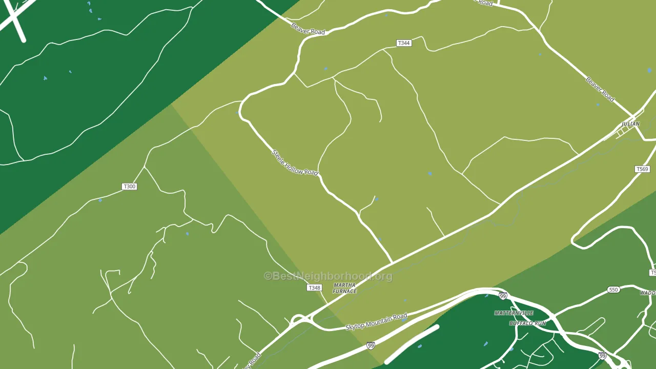 Martha Furnace, PA block-group voter-turnout map
