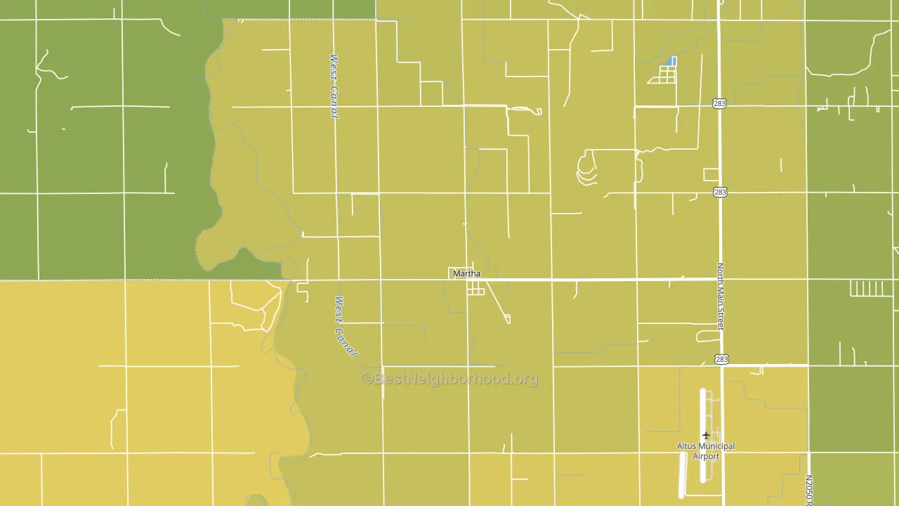 Martha, OK block-group voter-turnout map