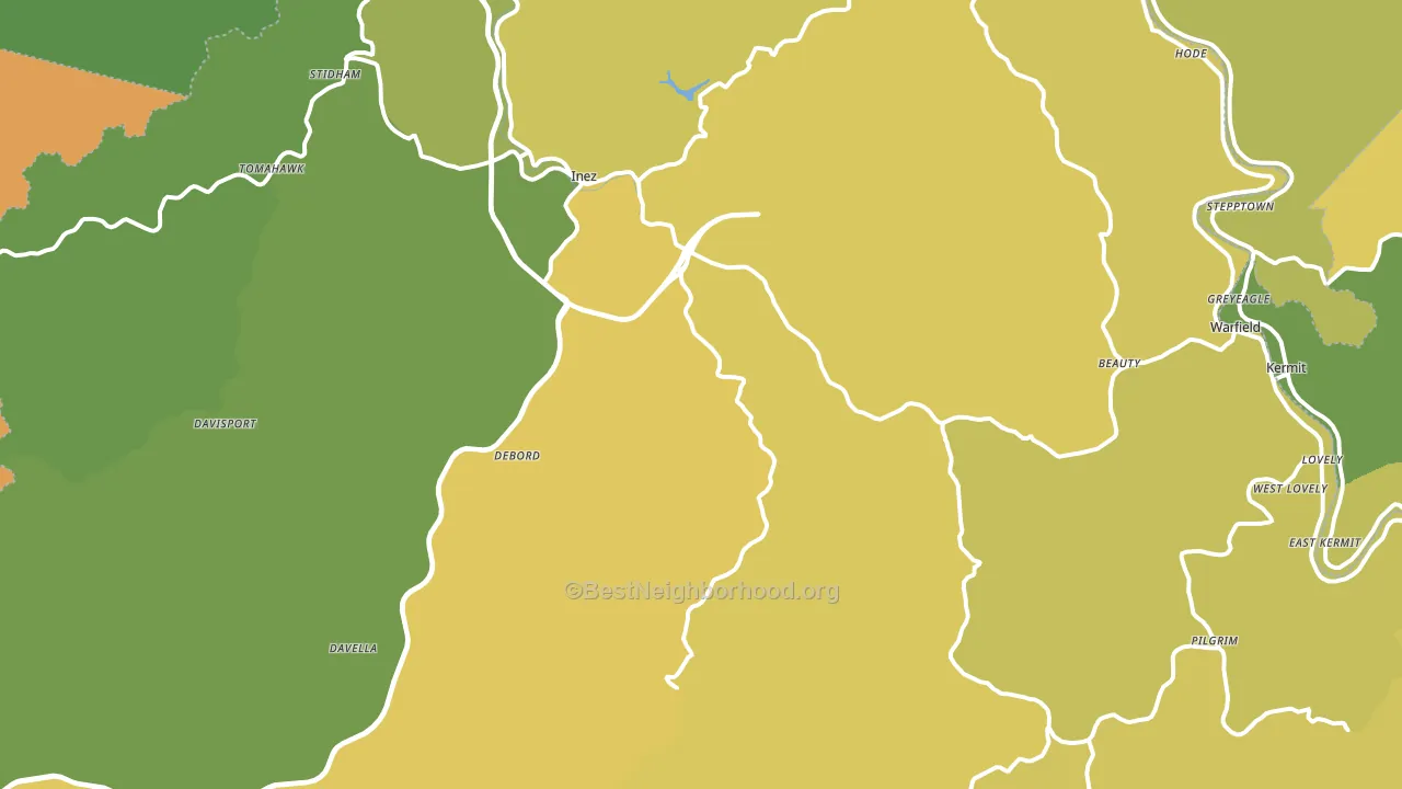 Martin County, KY block-group voter-turnout map