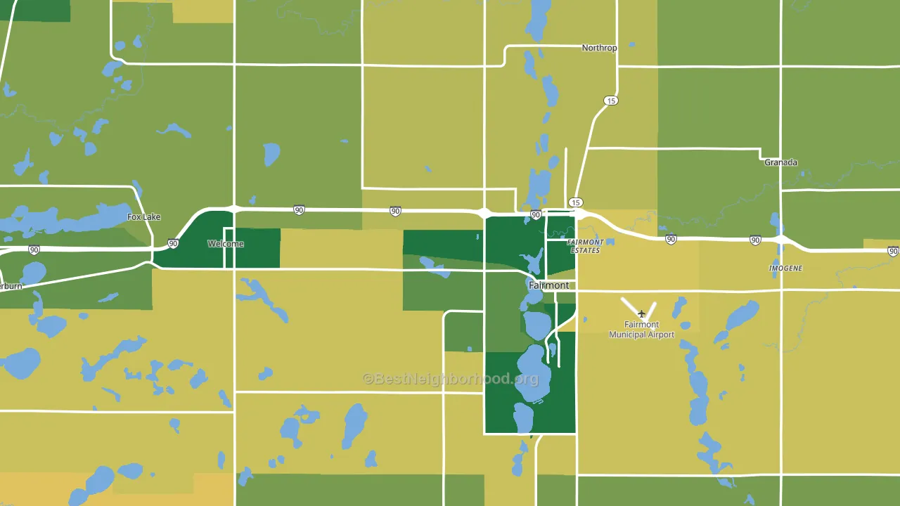 Martin County, MN block-group voter-turnout map