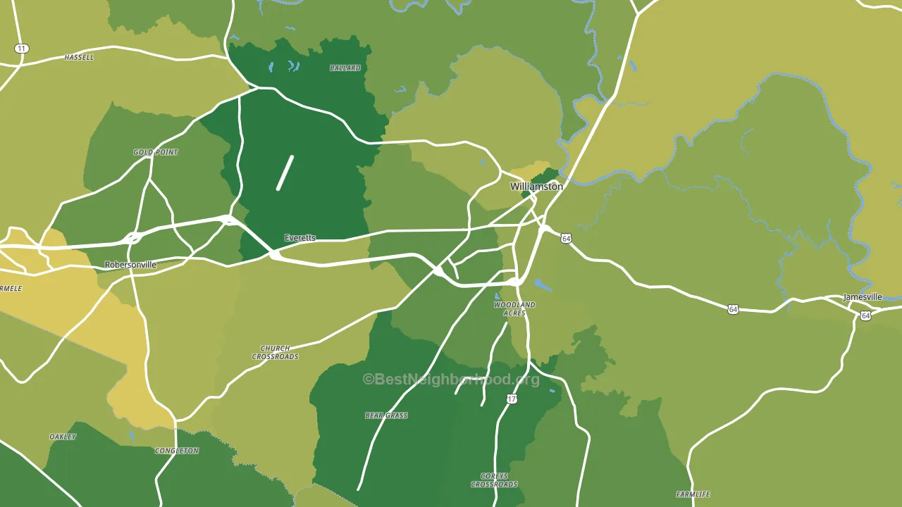 Martin County, NC block-group voter-turnout map