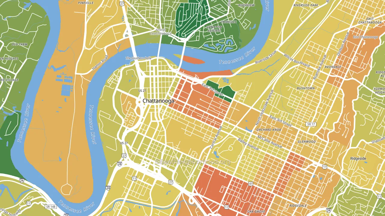 Martin Luther King, Chattanooga, TN block-group voter-turnout map
