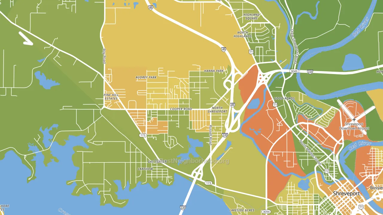 Martin Luther King, Shreveport, LA block-group voter-turnout map