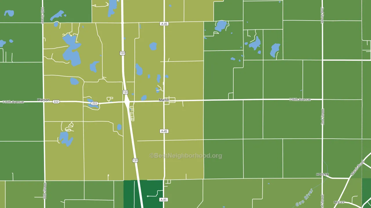 Martin, MI block-group voter-turnout map